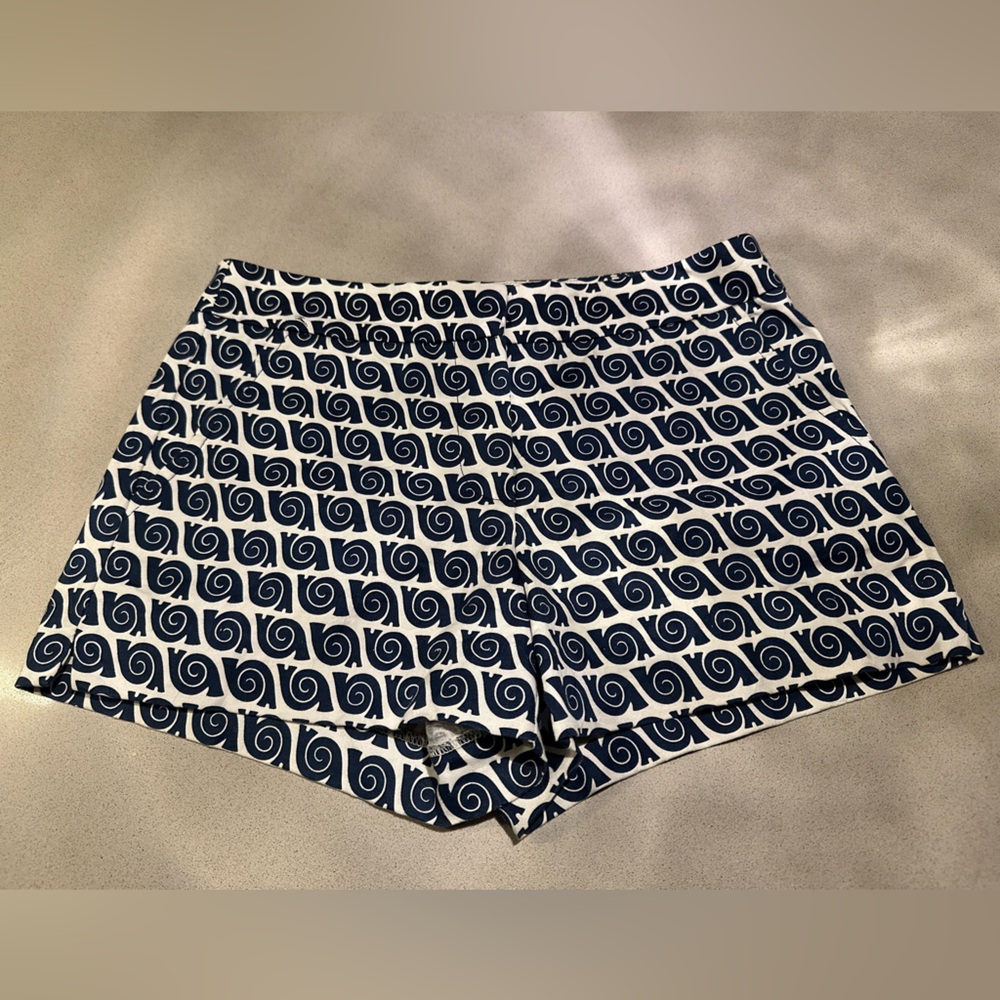 Trina Turk Navy and White Patterned Women's Shorts